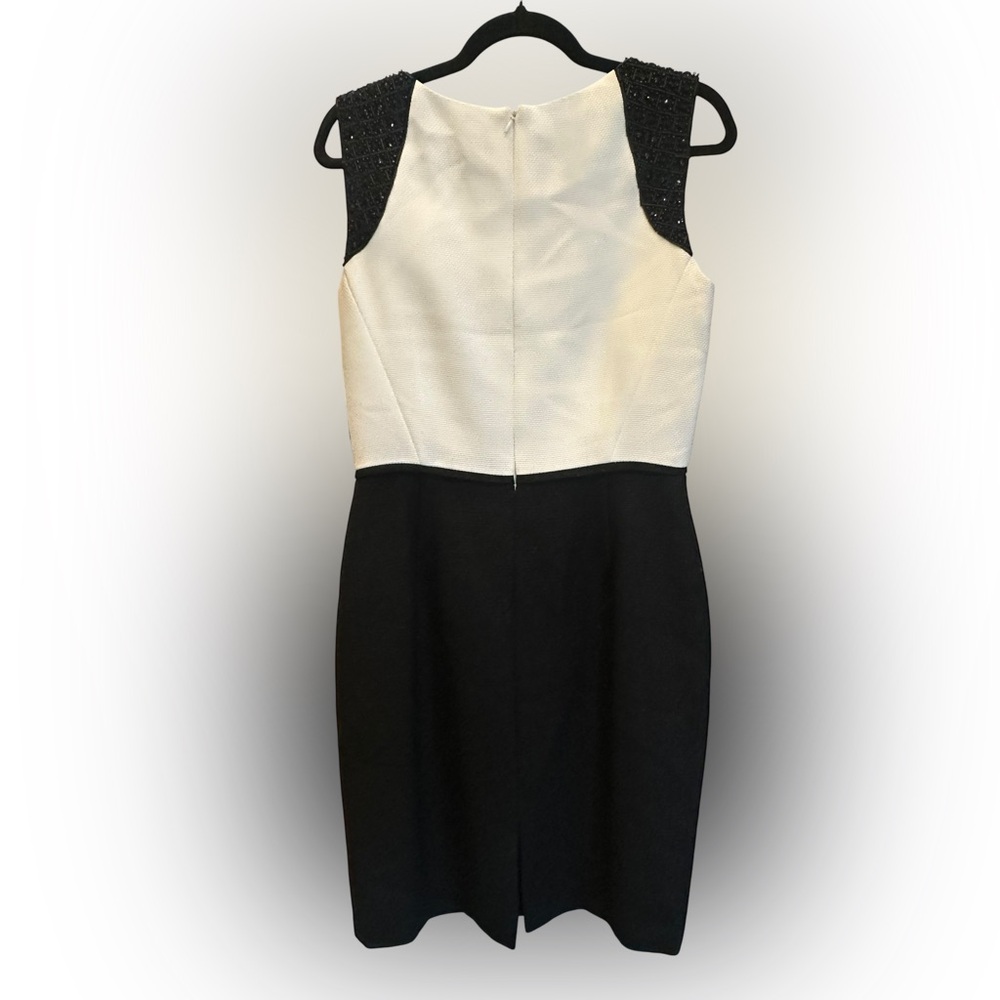 Tahari Arthur S. Levine Chic Black studs and White Sleeveless Mini Dress size 8 - Picture 6 of 14